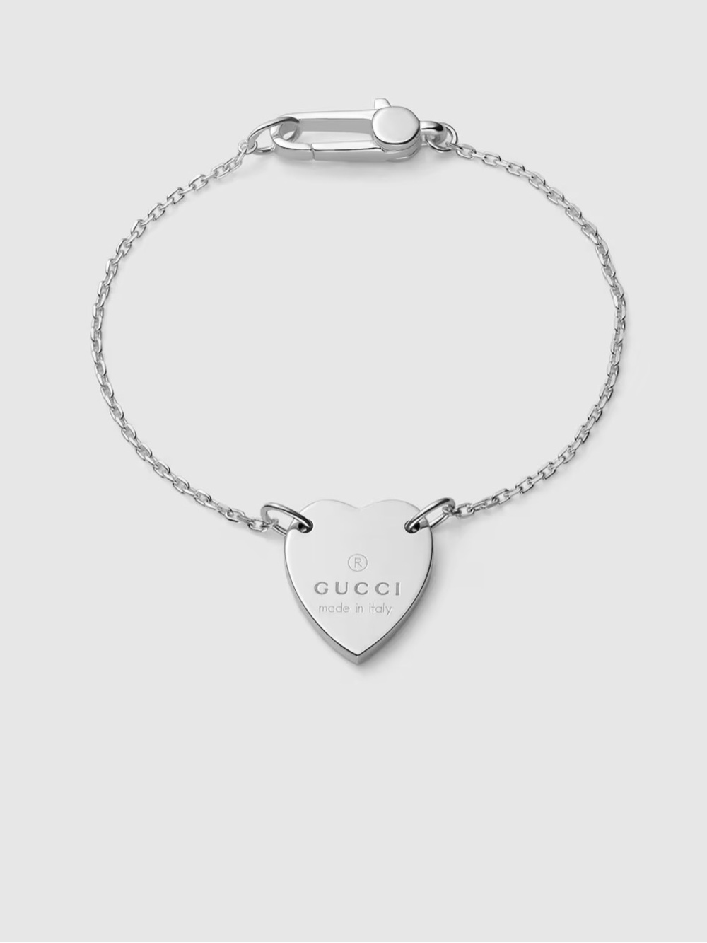 Gucci Silver Heart Tag Bracelet